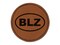 Belize BLZ Round Iron-On Engraved Faux Leather Patch Applique - 2.5"